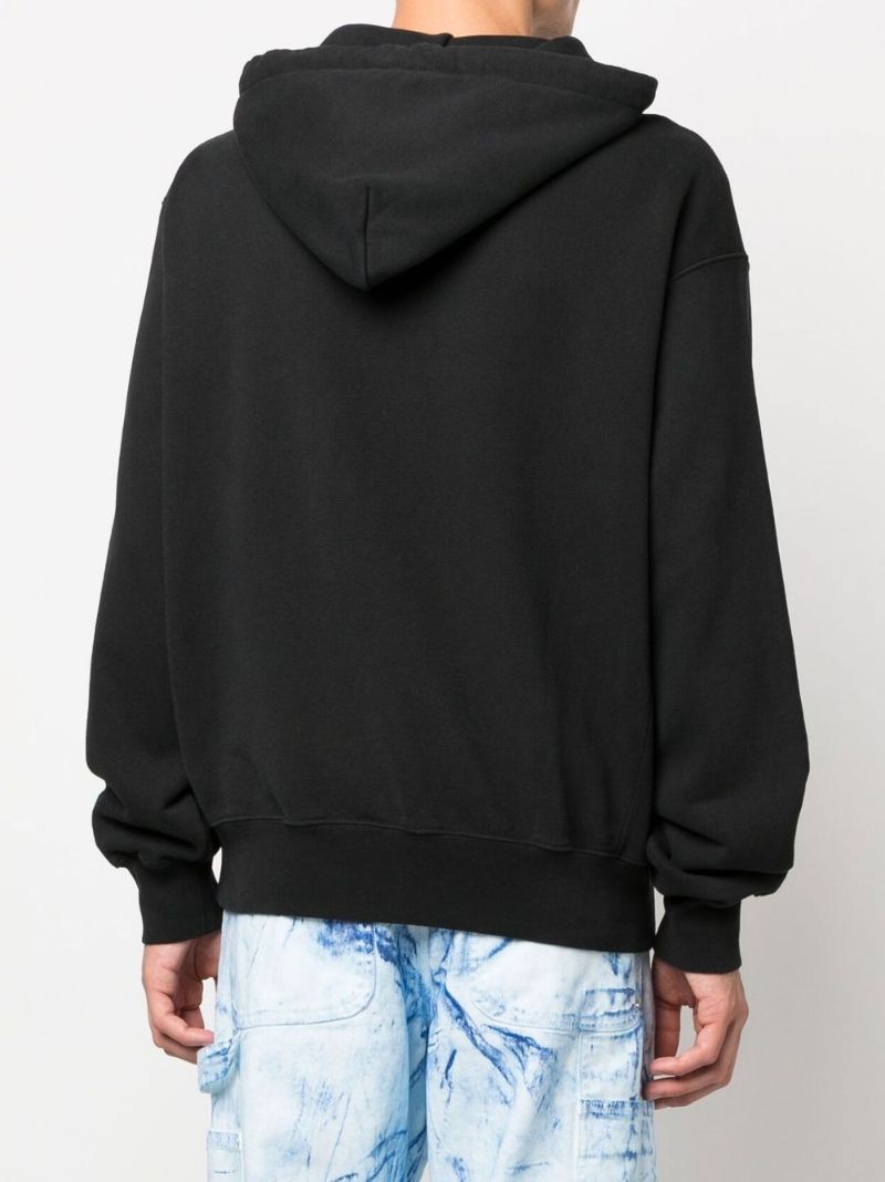 Black Logo Print Hoodie