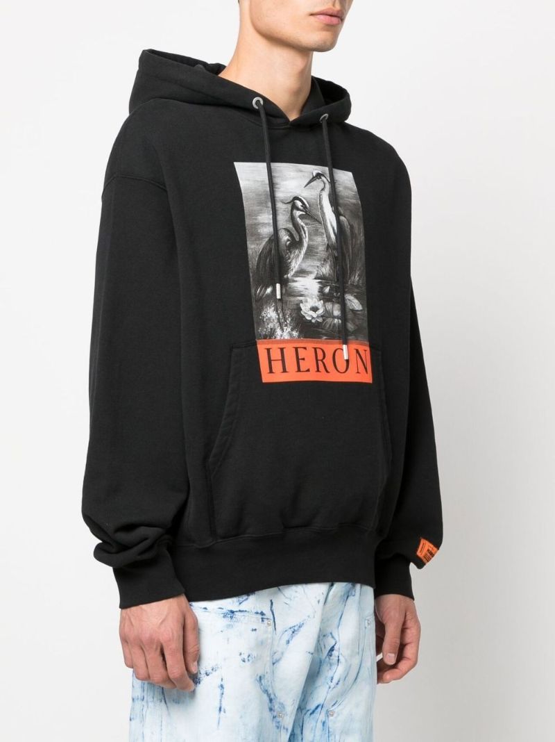 Black Logo Print Hoodie