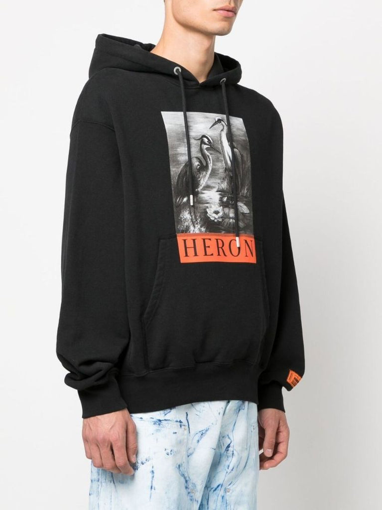 Black Logo Print Hoodie