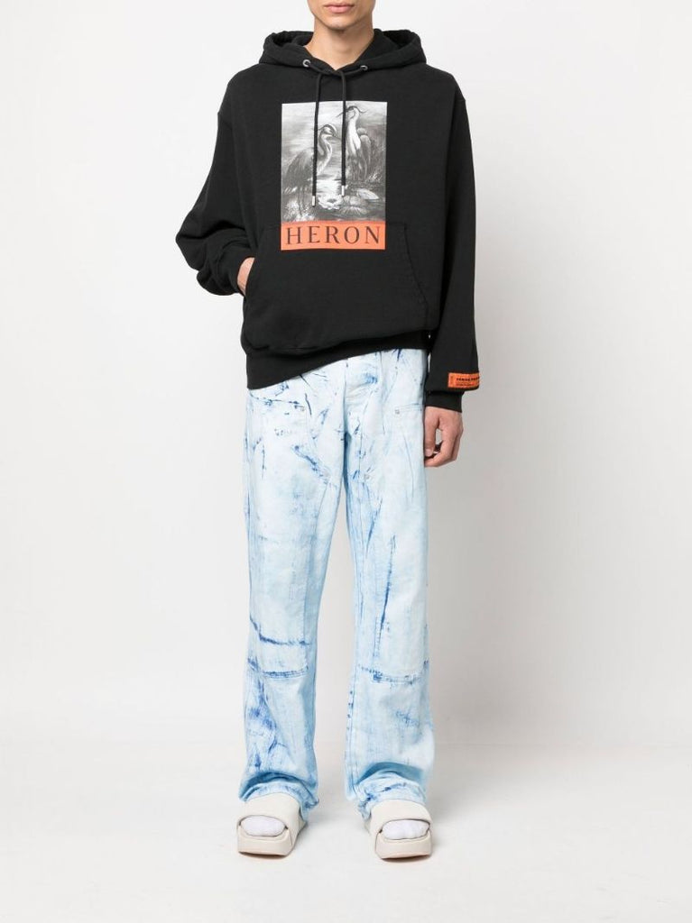 Black Logo Print Hoodie
