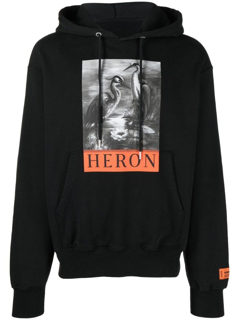 Black Logo Print Hoodie