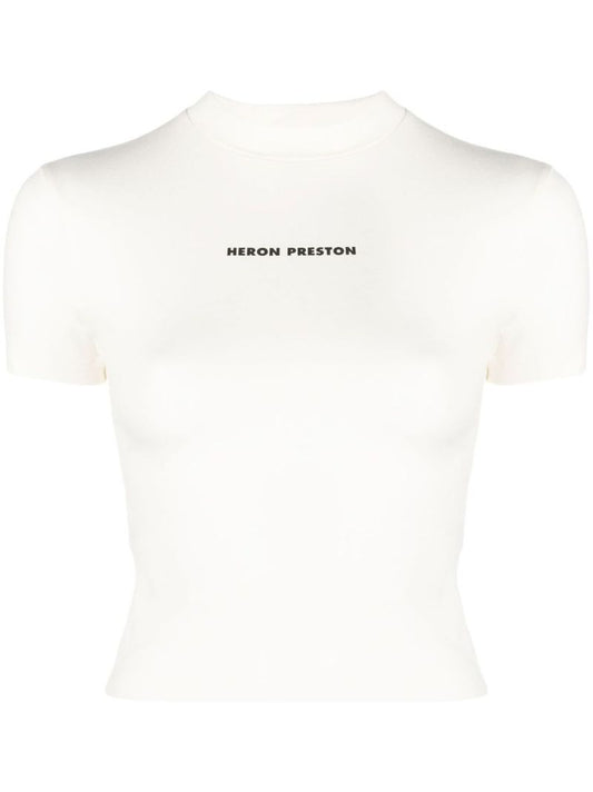 White Logo Print T-shirt