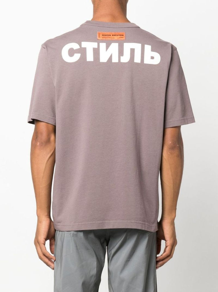 Grey Flaming Skull Cotton T-shirt