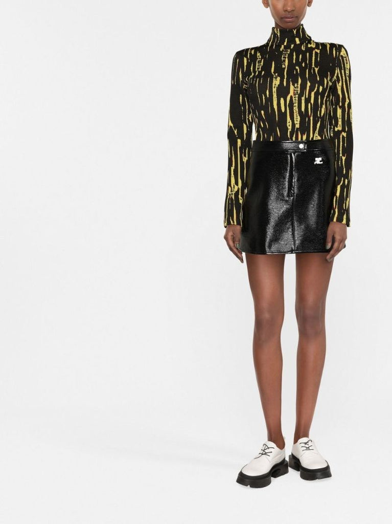 Black Reedition Vinyl Mini Skirt