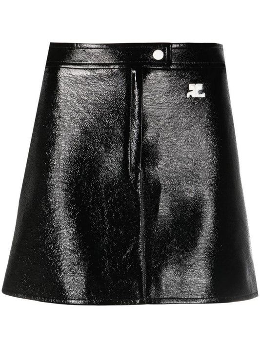 Black Reedition Vinyl Mini Skirt