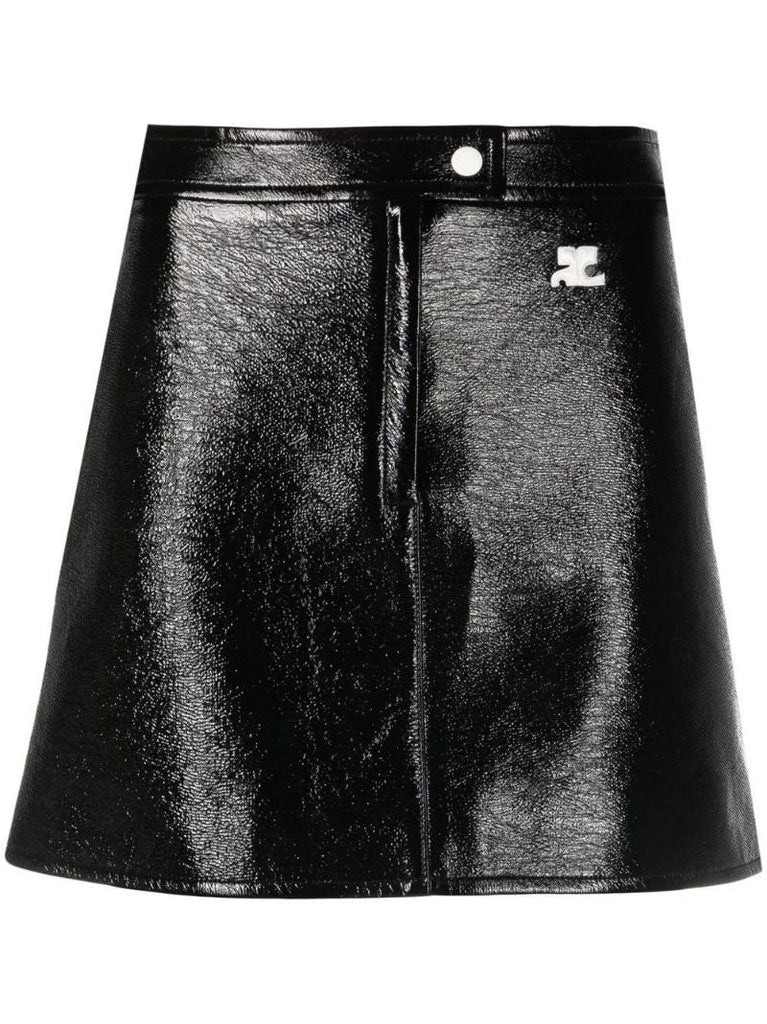 Black Reedition Vinyl Mini Skirt