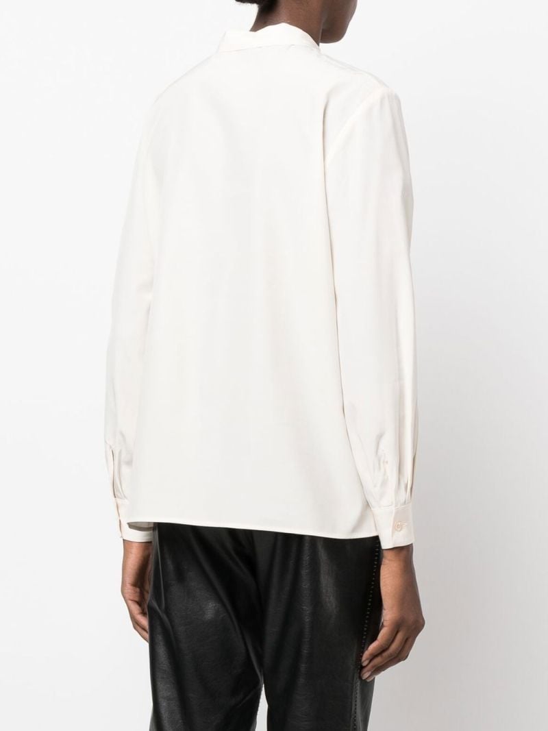 White LavalliÃ_x0083_Â¨re Collar Blouse