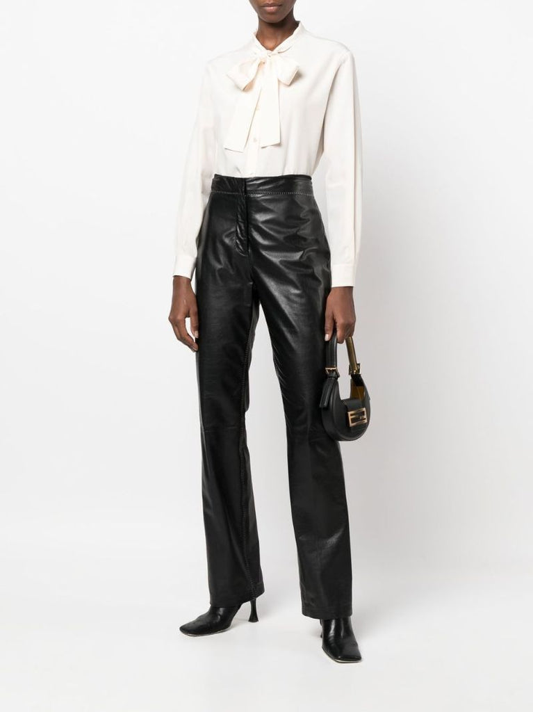 White LavalliÃ_x0083_Â¨re Collar Blouse