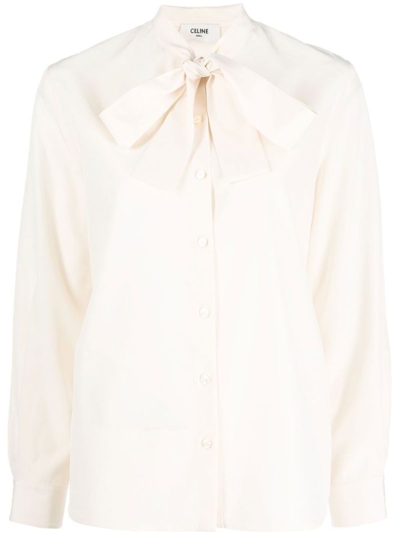 White LavalliÃ_x0083_Â¨re Collar Blouse