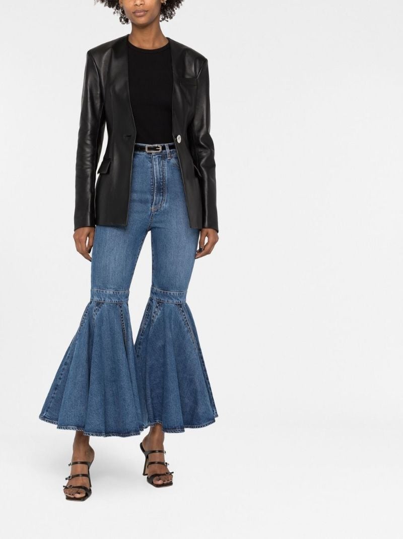 Blue Crinoline Exaggerated Flared Jeans
