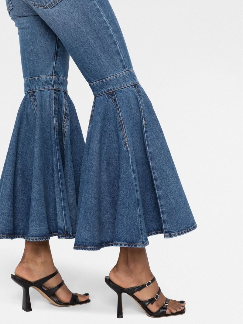 Blue Crinoline Exaggerated Flared Jeans
