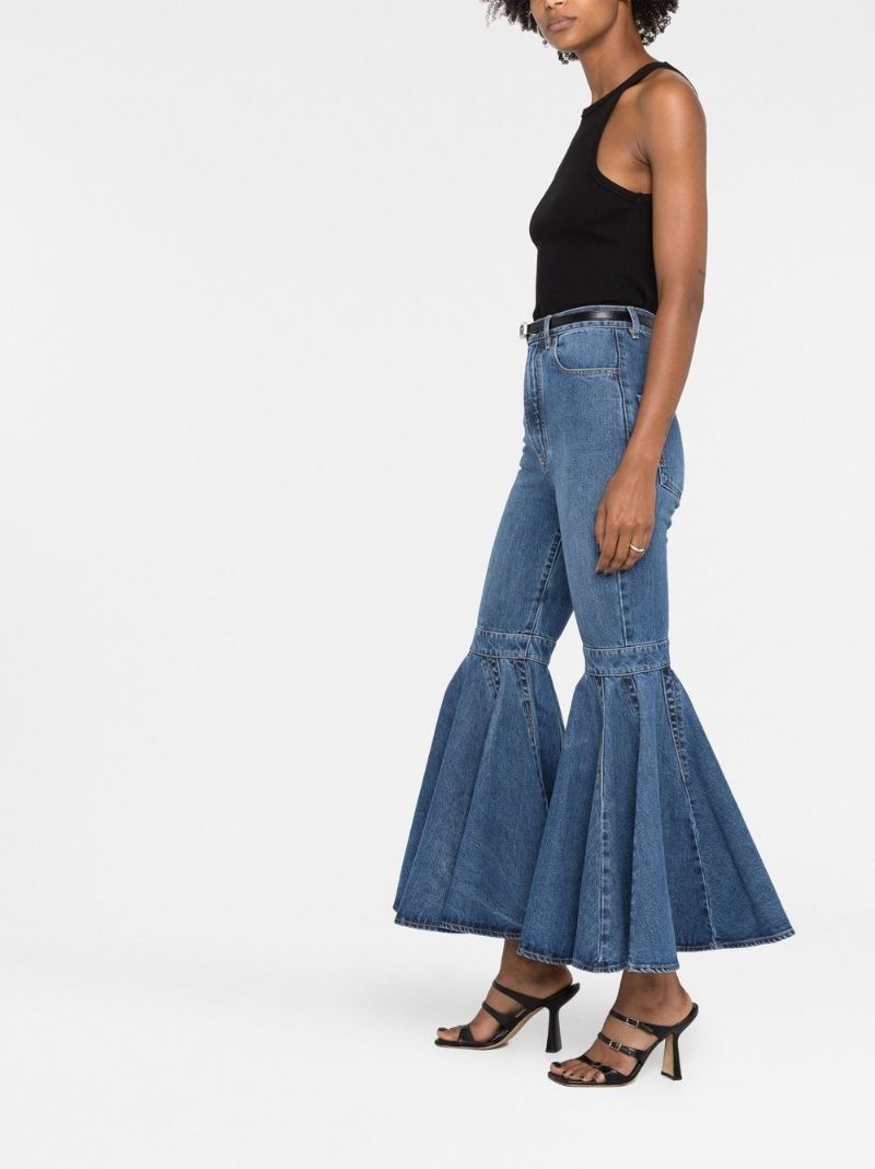 Blue Crinoline Exaggerated Flared Jeans