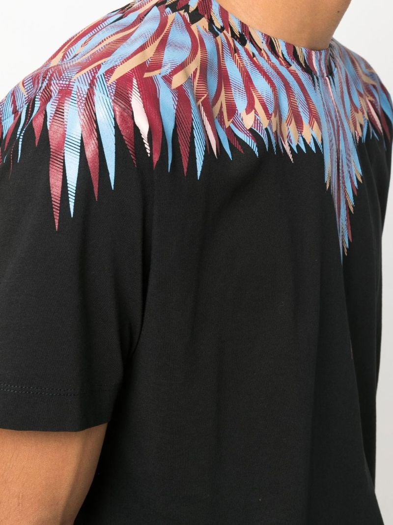 Black Curved Wings Cotton T-shirt