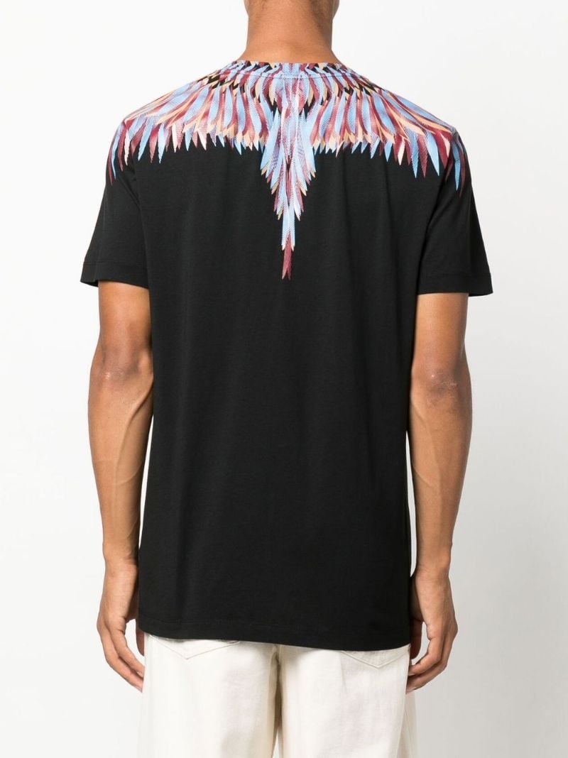 Black Curved Wings Cotton T-shirt