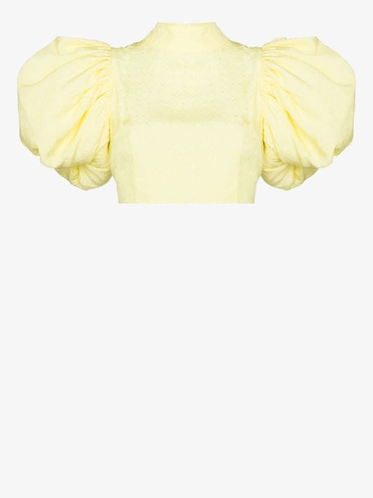 Yellow Dusk Puff Sleeve Crop Top