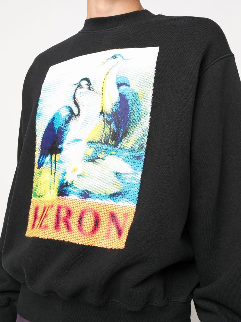 Navy Halftone Heron Organic Cotton Sweatshirt
