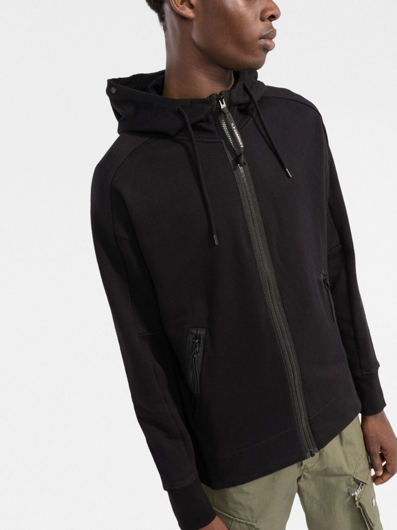 Black Zip-up Cotton Hoodie