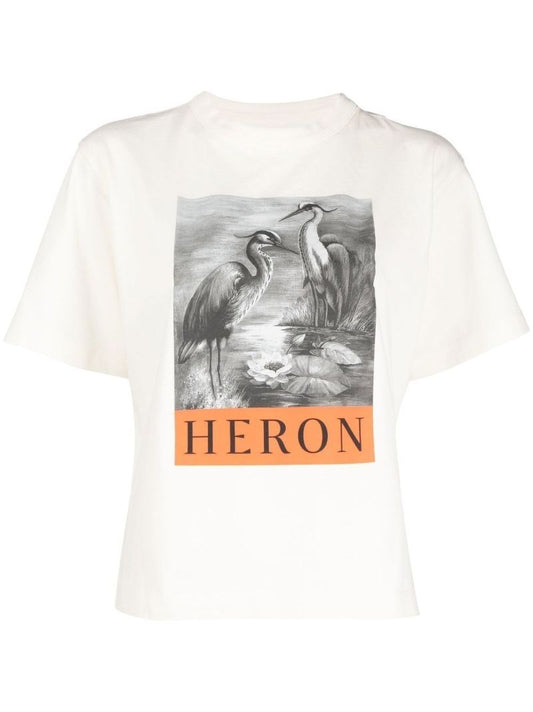White Logo Print T-shirt