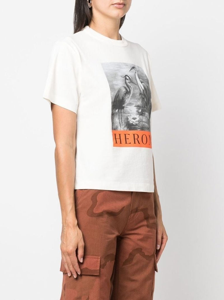 White Logo Print T-shirt