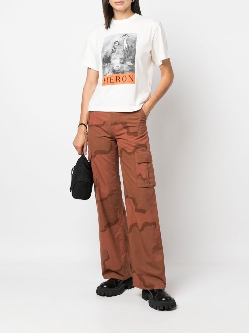 White Logo Print T-shirt