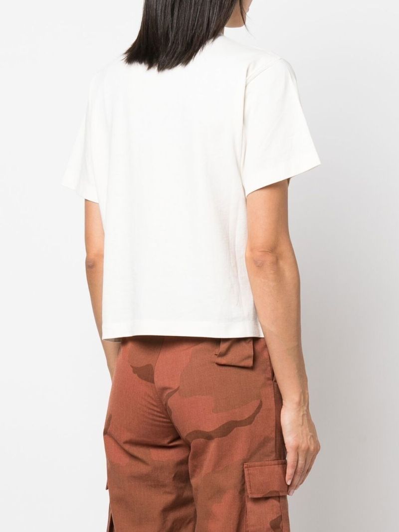 White Logo Print T-shirt