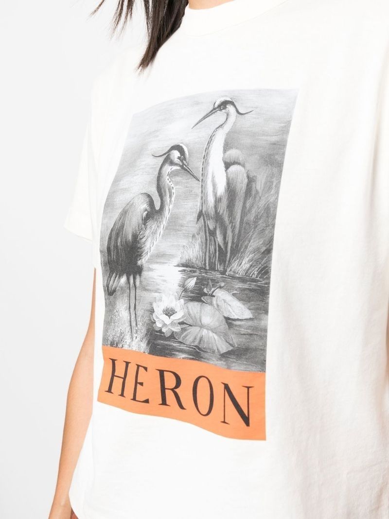 White Logo Print T-shirt