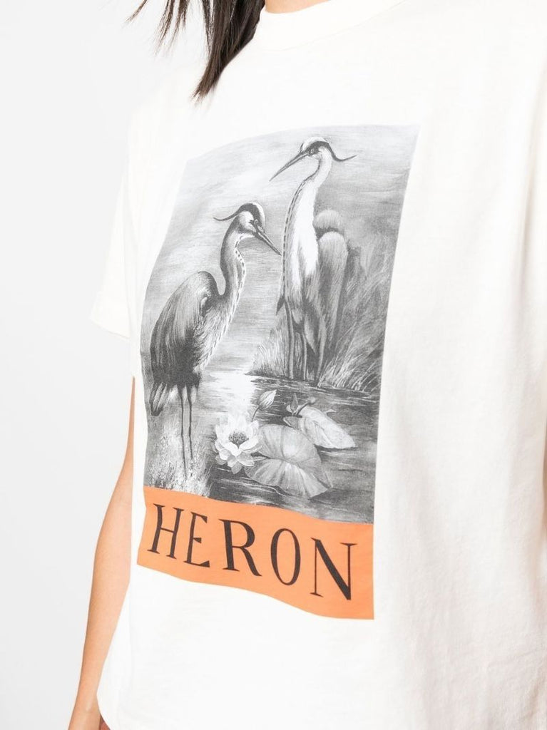White Logo Print T-shirt
