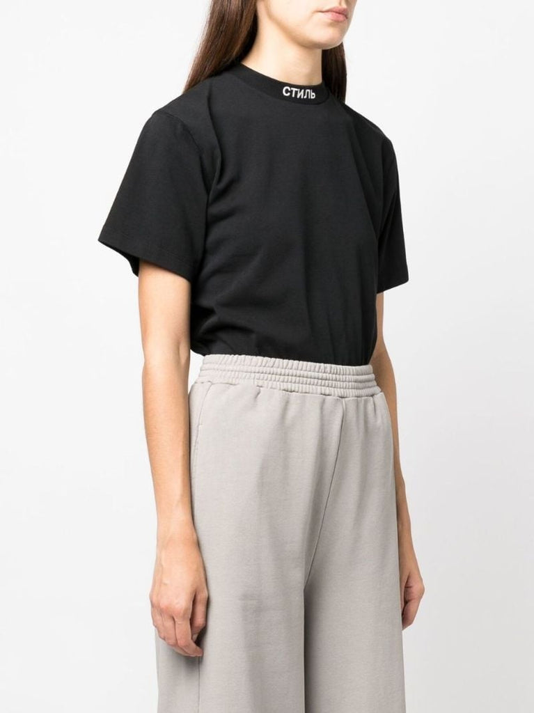 Black Logo Cotton T-shirt