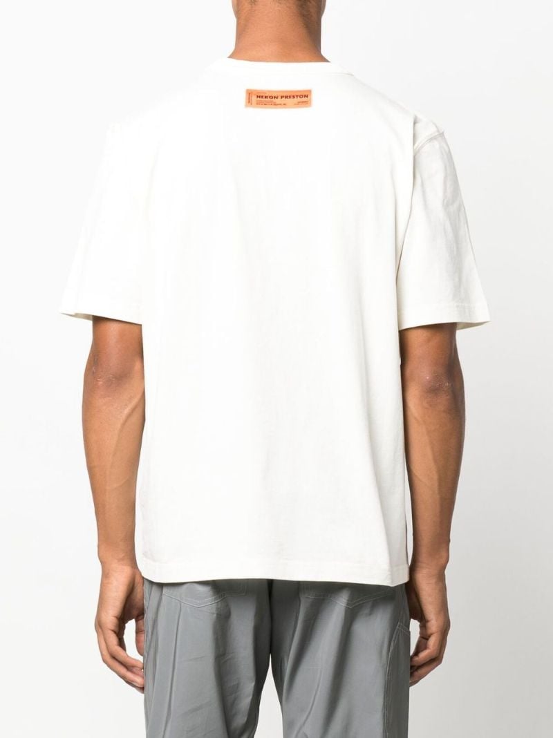 White Heron-print Cotton T-shirt