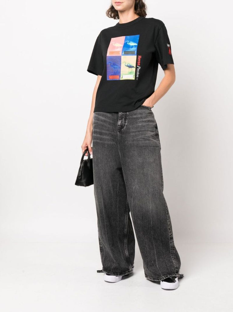 Black Censored Cotton T-shirt