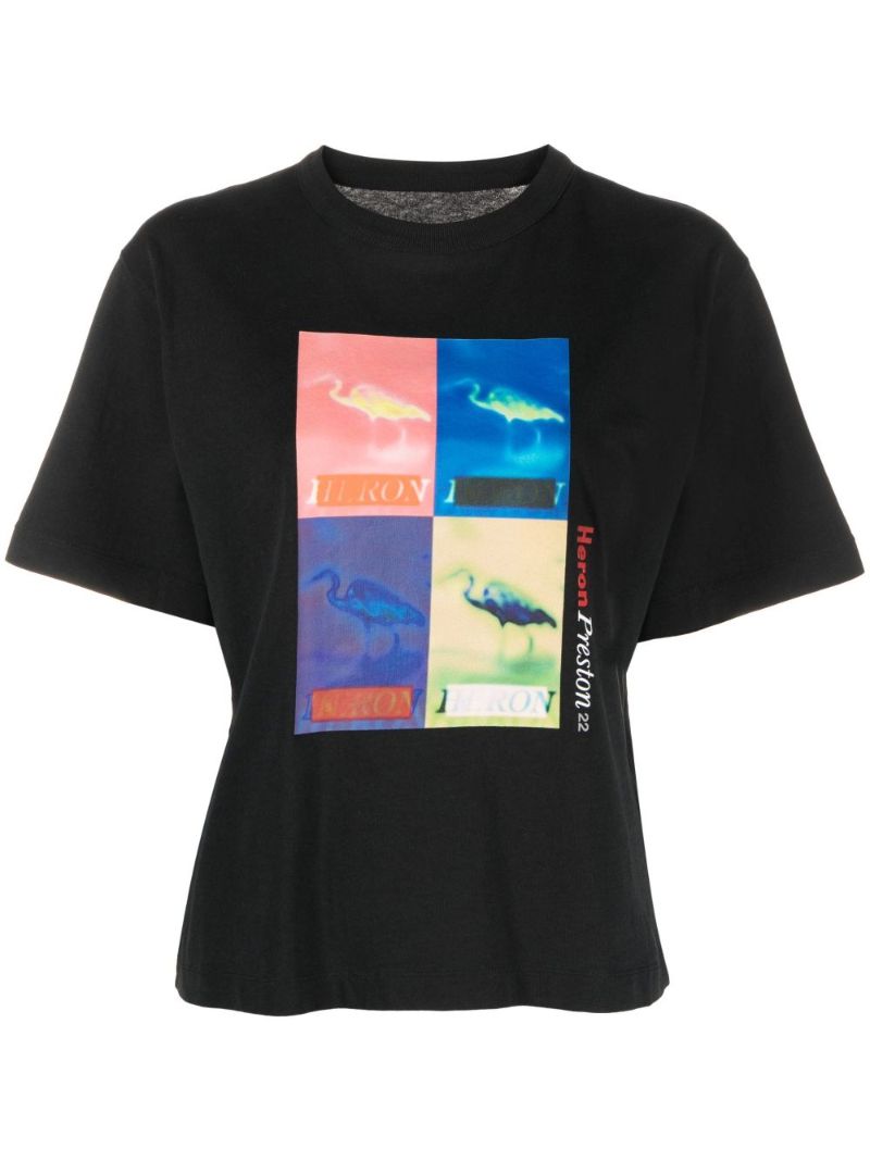 Black Censored Cotton T-shirt