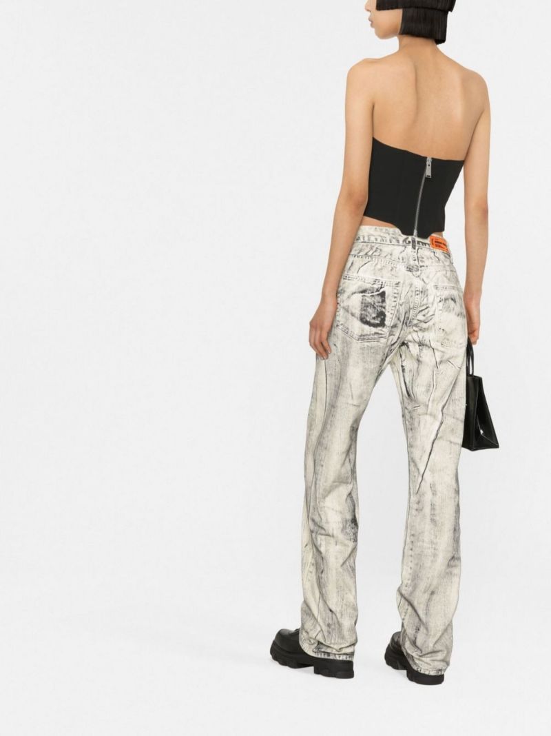 Black Logo Patch Corset Top