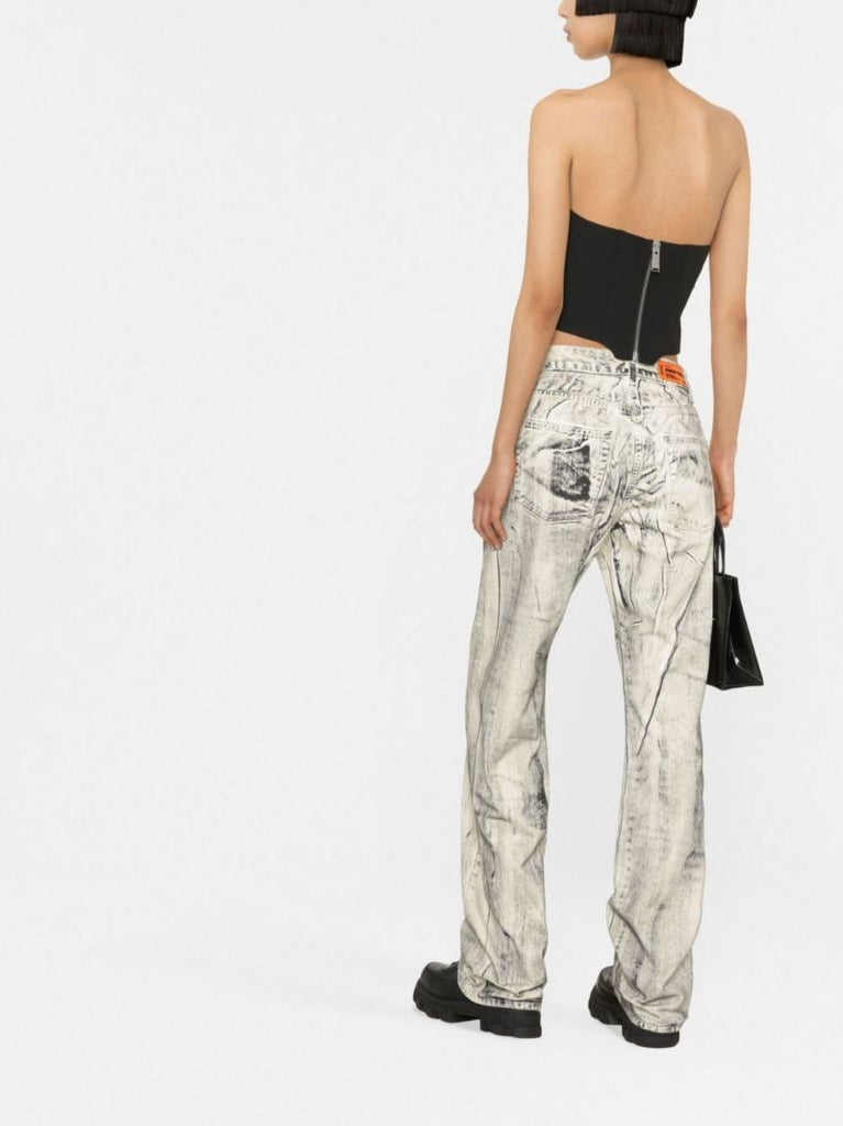Black Logo Patch Corset Top