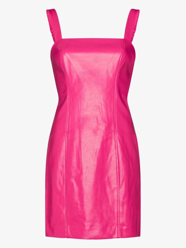 Pink Herlina Faux Leather Mini Dress