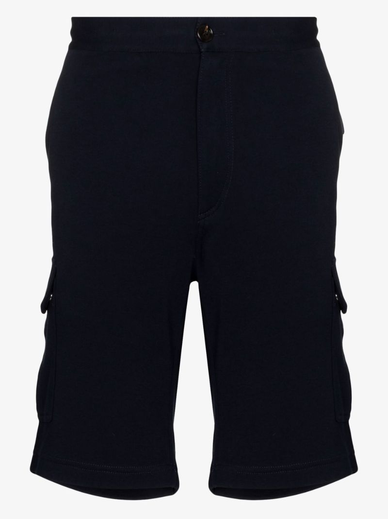 Blue Cotton Cargo Shorts