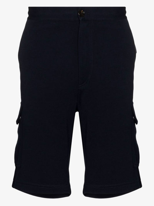 Blue Cotton Cargo Shorts