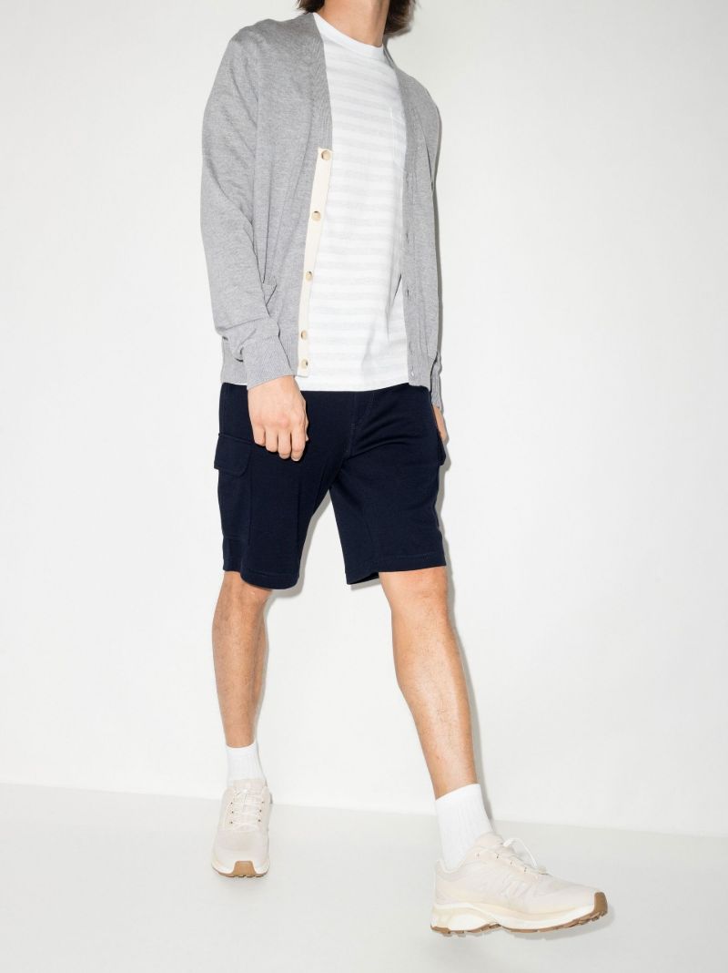 Blue Cotton Cargo Shorts
