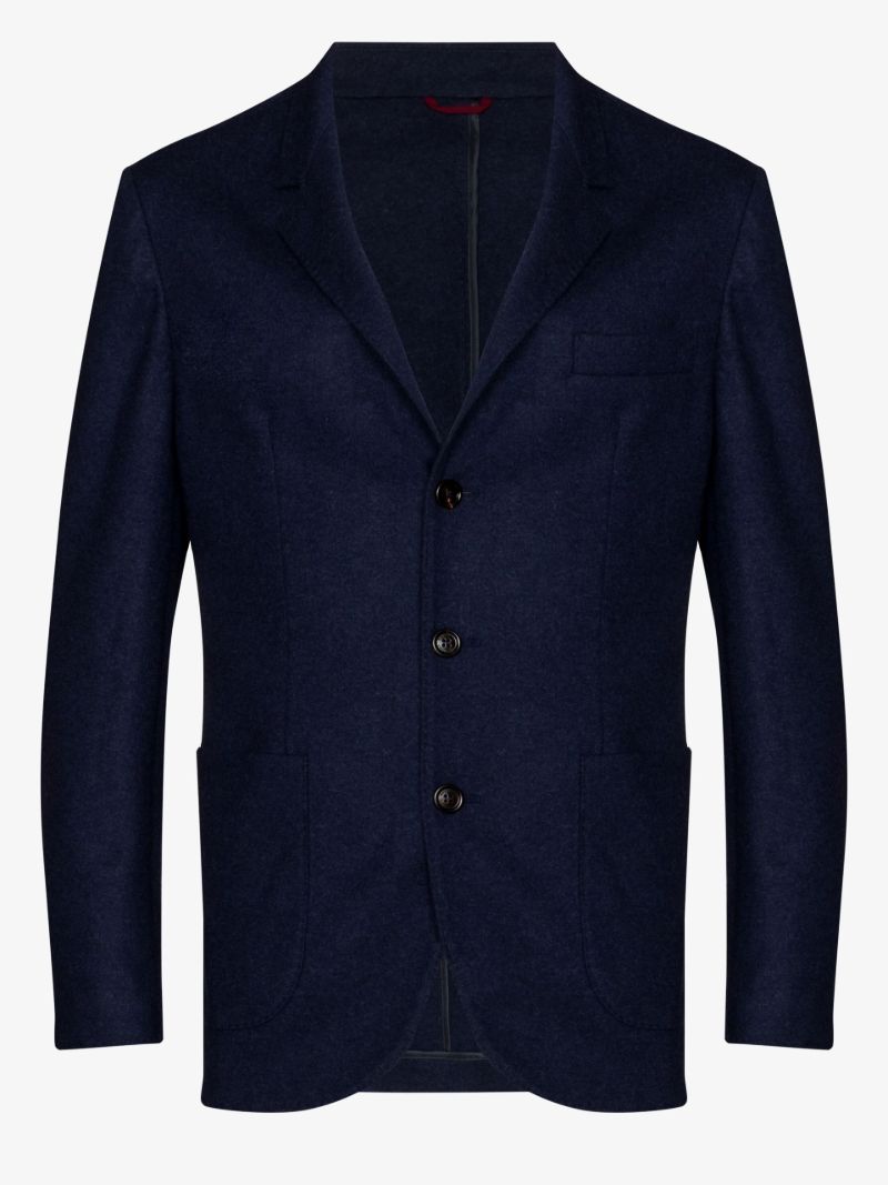 Blue Single-breasted Cashmere Blazer