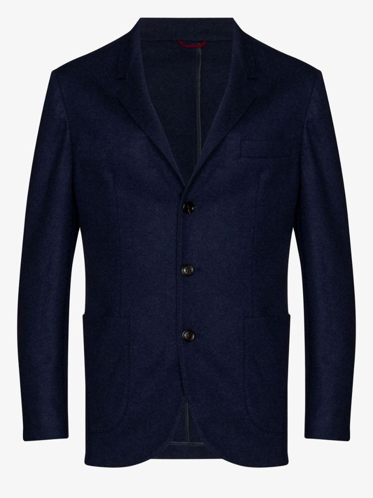 Blue Single-breasted Cashmere Blazer