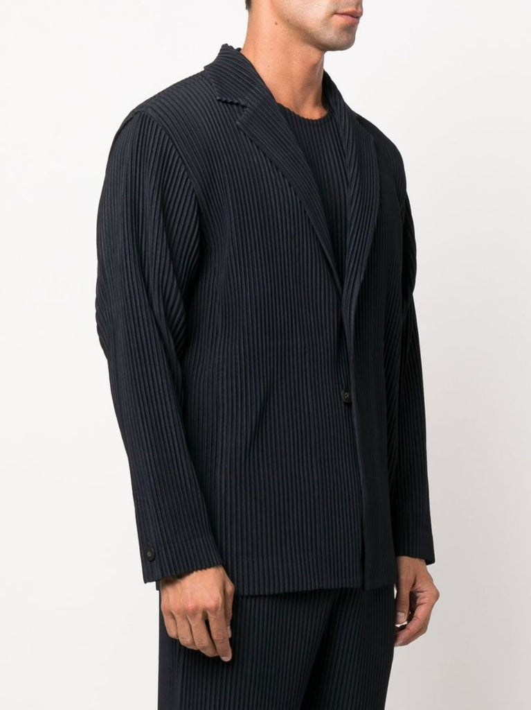 Blue Tailored Pleats 1 Single-breasted PlissÃ_x0083_Â© Blazer