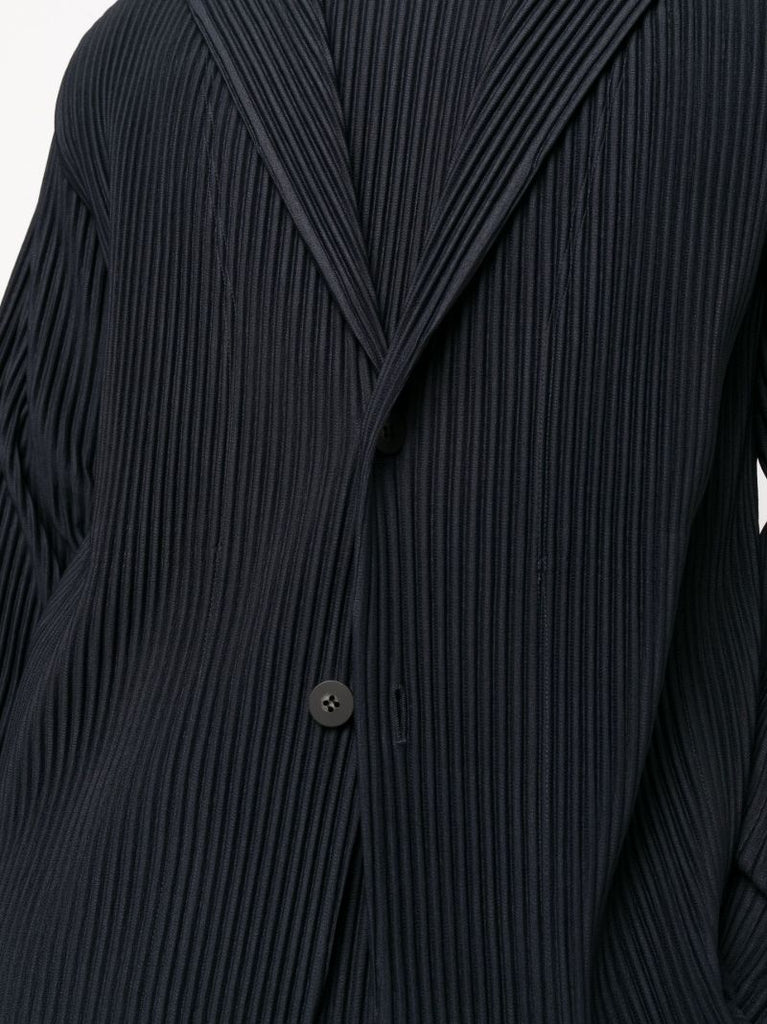 Blue Tailored Pleats 1 Single-breasted PlissÃ_x0083_Â© Blazer