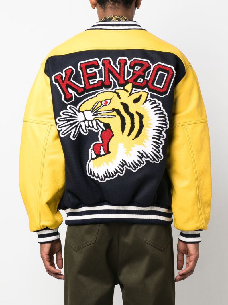 Yellow Logo-patch Varsity Jacket