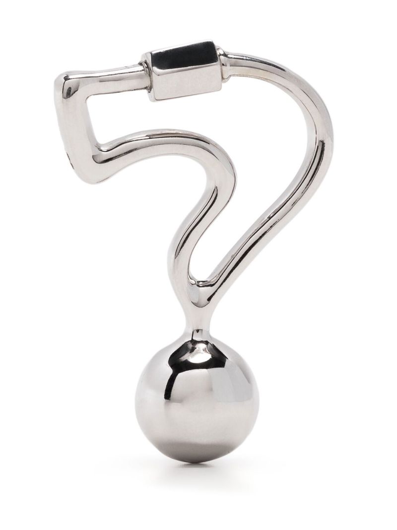 Sterling Silver and 14k White Gold Question Mark Lock Charm