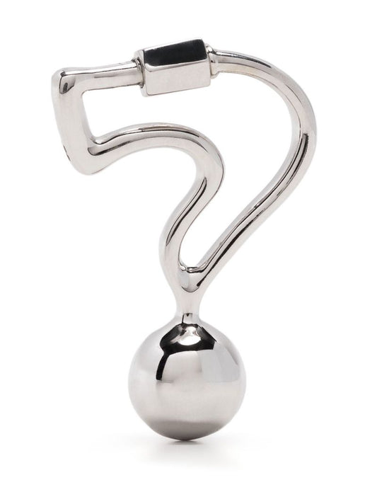 Sterling Silver and 14k White Gold Question Mark Lock Charm