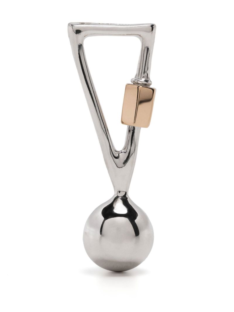 Sterling Silver and 14k Yellow Gold  Exclamation Point Lock Charm