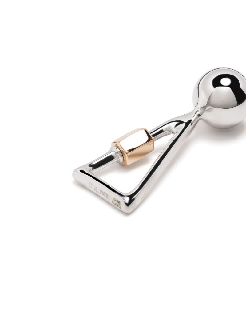Sterling Silver and 14k Yellow Gold  Exclamation Point Lock Charm