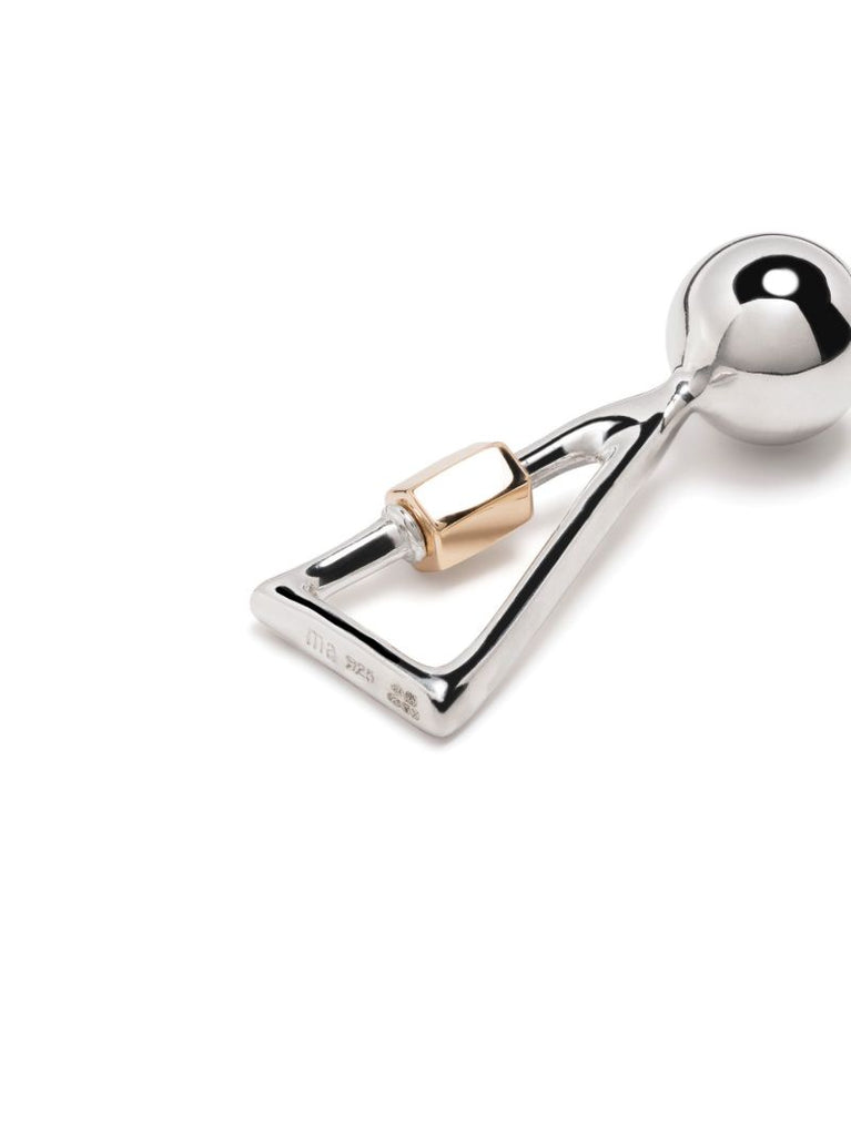 Sterling Silver and 14k Yellow Gold  Exclamation Point Lock Charm