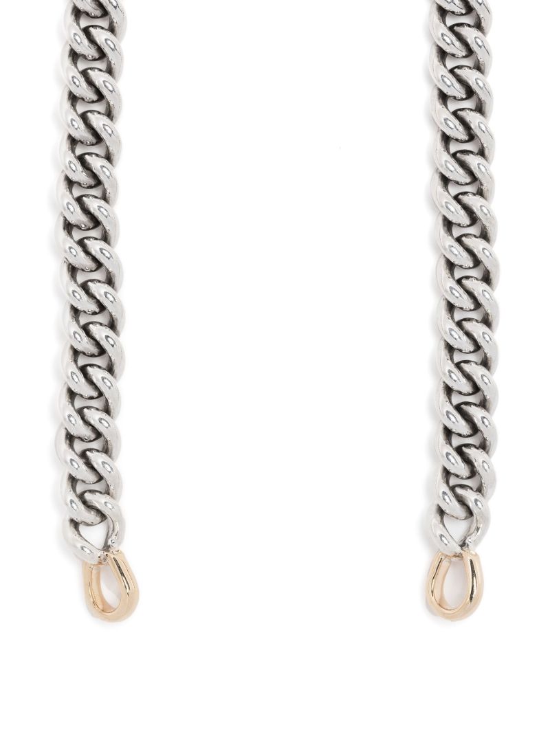 Sterling Silver and 14k Yellow Gold Minimega Curb Chain Necklace