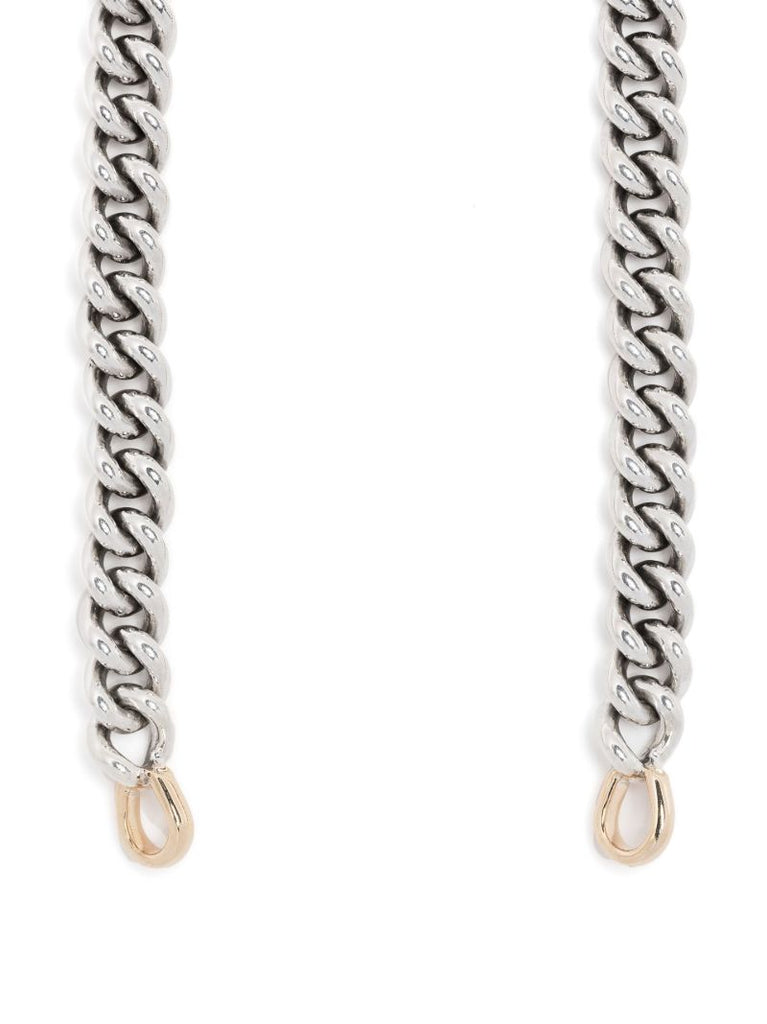 Sterling Silver and 14k Yellow Gold Minimega Curb Chain Necklace