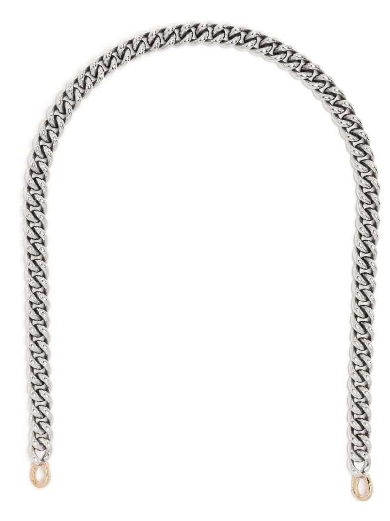 Sterling Silver and 14k Yellow Gold Minimega Curb Chain Necklace
